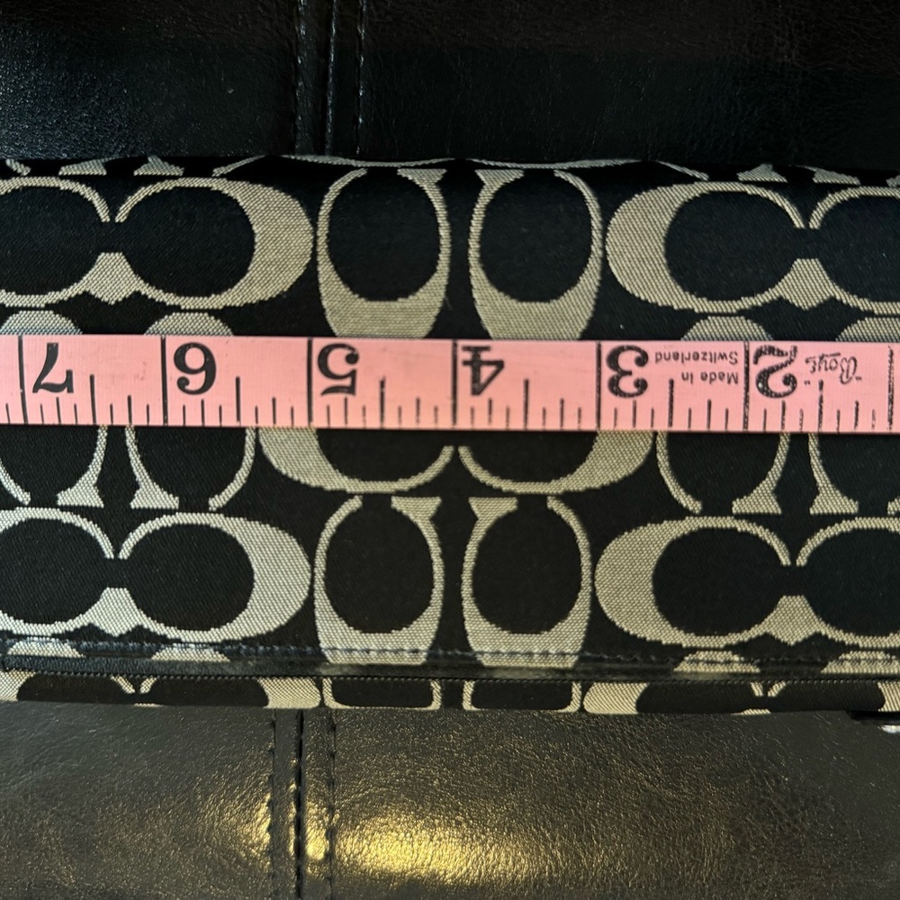 Coach Black and White Wallet with Checkbook Cover - Picture 2 of 5